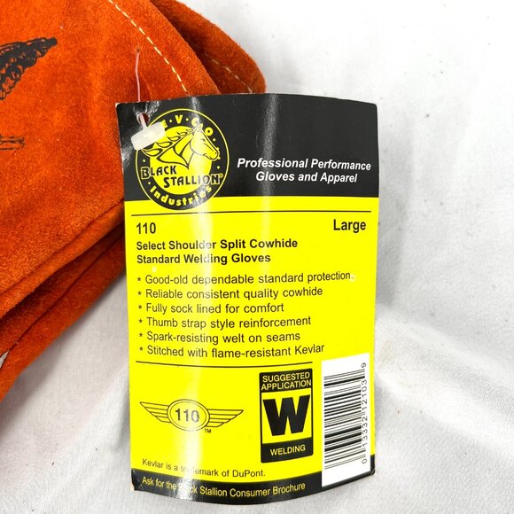 Revco Black Stallion split cowhide united welding supply gloves kevlar 110 L - Picture 7 of 7